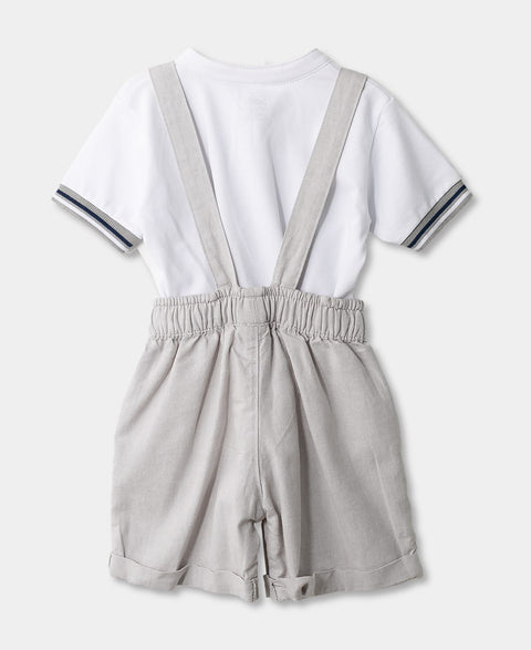 Conjunto De Camiseta Y Short Para Recién Nacido En Tela Suave Color Gris