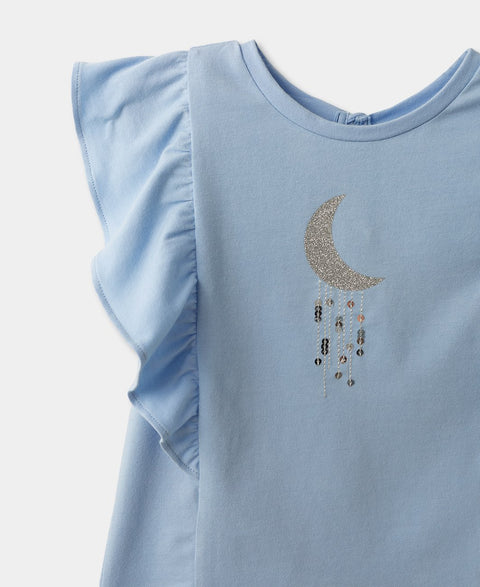 Camiseta Manga Corta Para Bebe Niña En Licra Color Hortensia