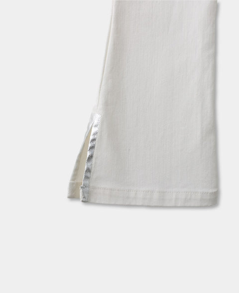 Pantalón Wide Leg Para Bebe Niña Color Crudo