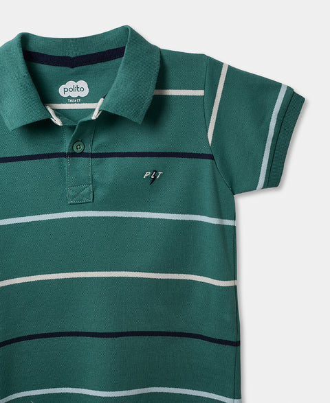 Camiseta Tipo Polo Para Bebé Niño En Algodón Color Verde