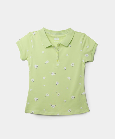 Camiseta Tipo Polo Para Niña En Algodón Color Verde