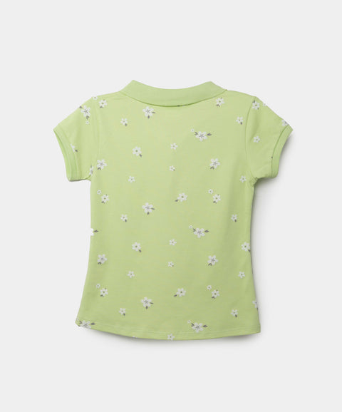 Camiseta Tipo Polo Para Niña En Algodón Color Verde