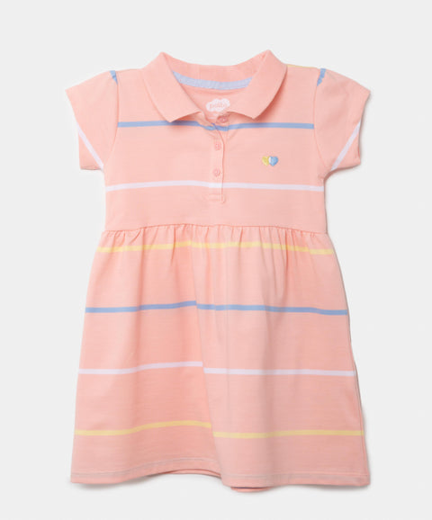 Vestido Tipo Polo Para Bebé Niña En Algodón Color Melón