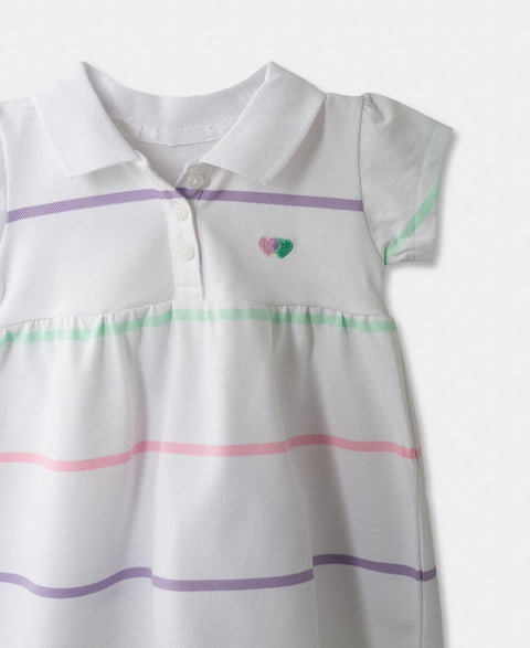 Vestido Tipo Polo Para Recién Nacida En Algodón Color Blanco