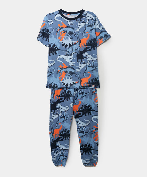Pijama Manga Corta Para Niño En Tela Suave Color Azul