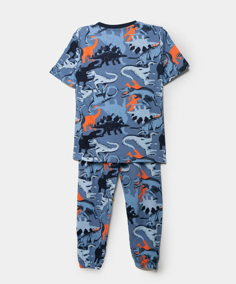Pijama Manga Corta Para Niño En Tela Suave Color Azul