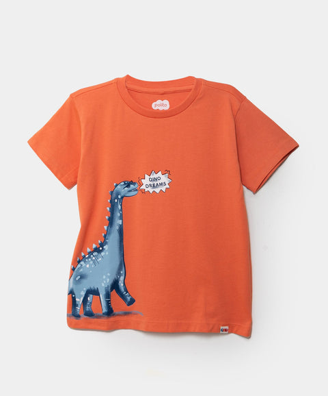 Pijama Manga Corta Y Bermuda Para Bebé Niño En Tela Suave Color Naranja Y Azul