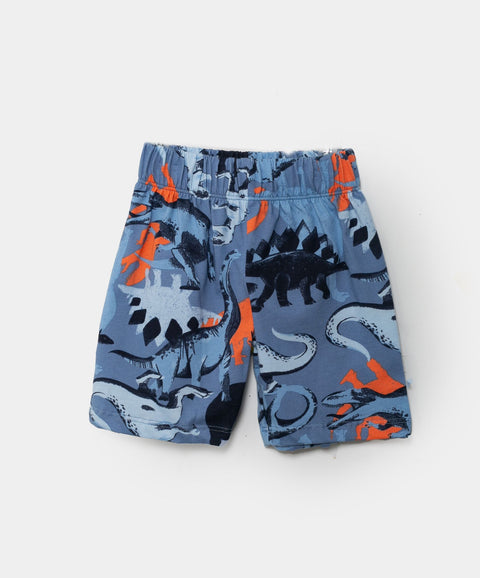 Pijama Manga Corta Y Bermuda Para Bebé Niño En Tela Suave Color Naranja Y Azul