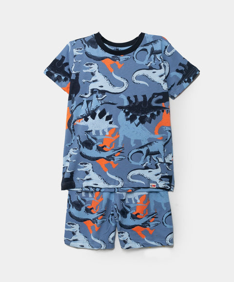 Pijama Manga Corta Para Bebé Niño En Tela Suave Color Azul