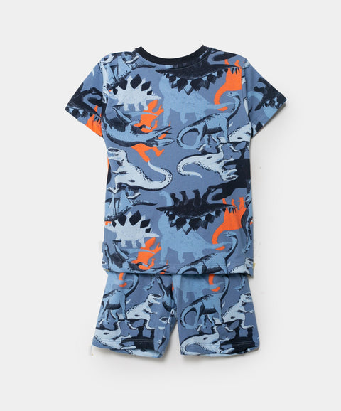 Pijama Manga Corta Para Bebé Niño En Tela Suave Color Azul