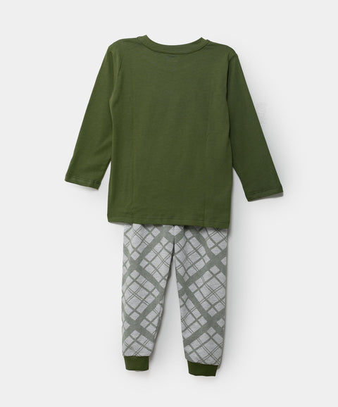 Pijama Manga Larga Para Bebé Niño En Tela Suave Color Verde
