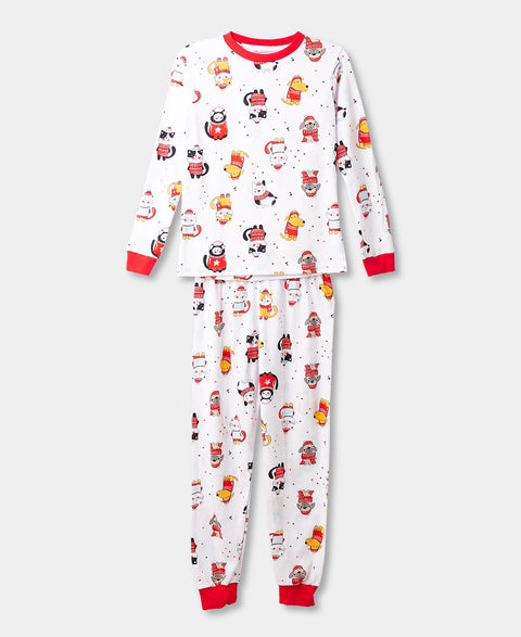 Pijama Navidad Unisex Manga Larga - Pantalón Color Blanco