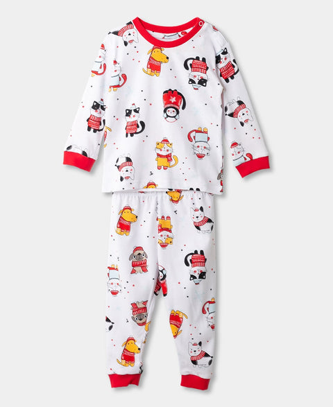 Pijama Navidad Unisex Manga Larga Para Recién Nacidos Color Blanco