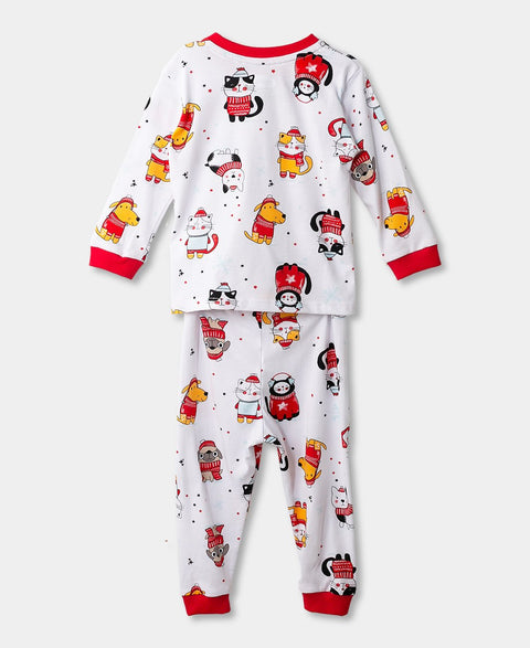 Pijama Navidad Unisex Manga Larga Para Recién Nacidos Color Blanco