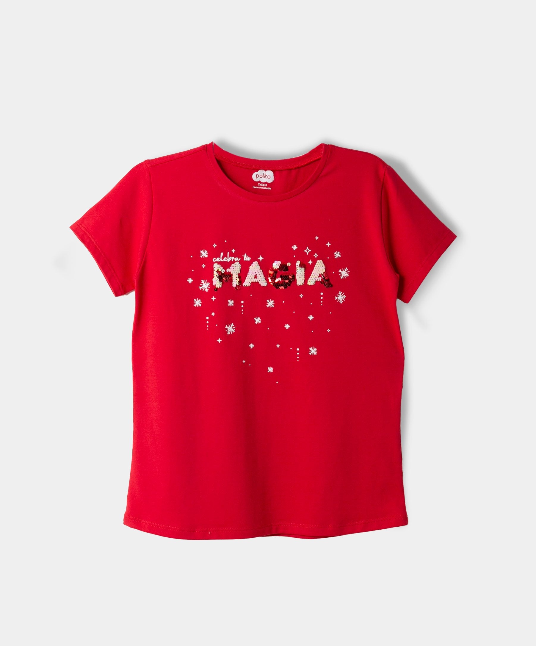 Camiseta Navidad Para Niña En Licra Color Rojo– POLITO