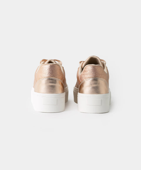 Tenis Para Niña En Material Sintético Color Oro Rosa