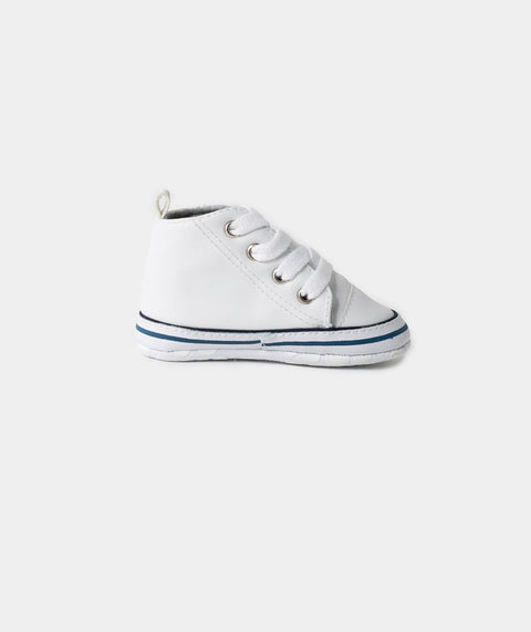 Tenis Para Recién Nacido En Material Sintético Color Blanco