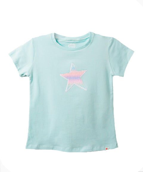 Camiseta Manga Corta Para Niña En Licra Color Turquesa