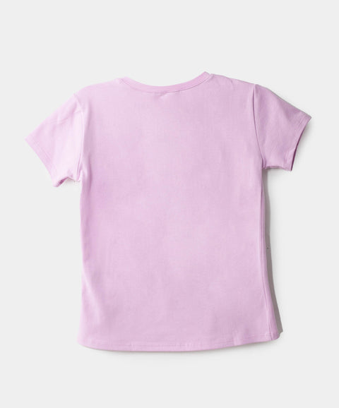 Camiseta Manga Corta Para Niña En Licra Color Morado