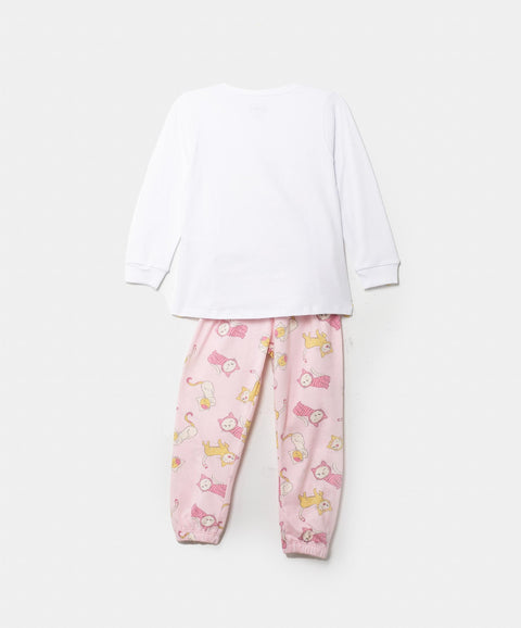 Pijama Manga Larga Para Bebé Niña En Licra Color Rosado