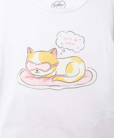 Pijama Manga Larga Para Bebé Niña En Licra Color Rosado