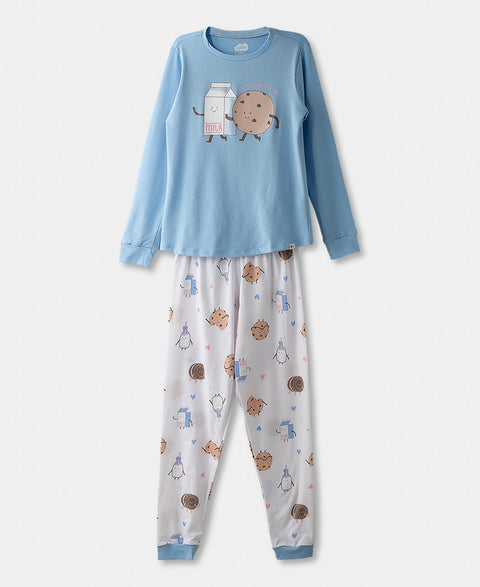 Pijama Manga Larga Para Niña En Licra Color Azul