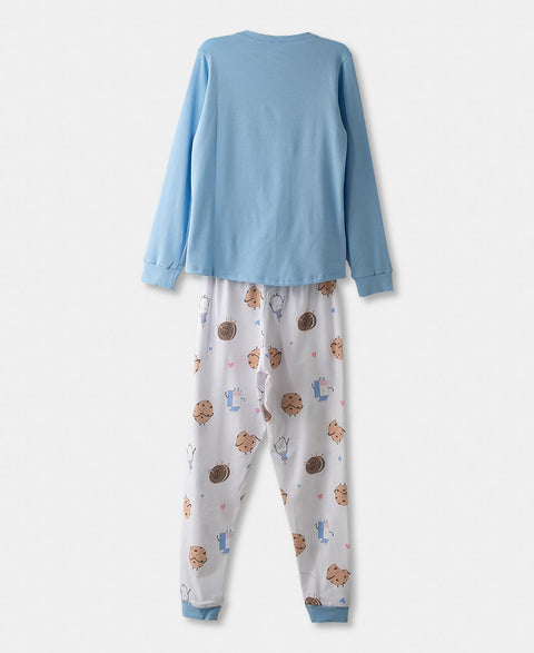 Pijama Manga Larga Para Niña En Licra Color Azul