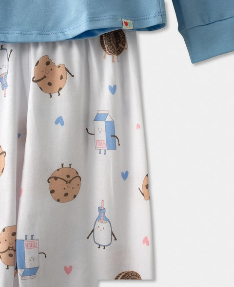 Pijama Manga Larga Para Niña En Licra Color Azul
