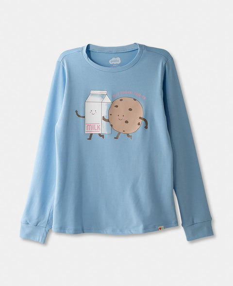Pijama Manga Larga Para Niña En Licra Color Azul