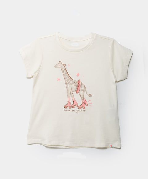 Pijama Manga Corta Para Niña En Licra Color Marfil