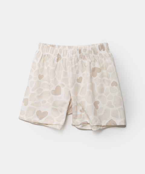 Pijama Manga Corta Para Niña En Licra Color Marfil