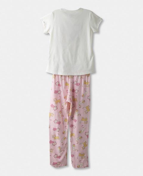 Pijama Manga Corta Para Niña En Licra Color Rosado