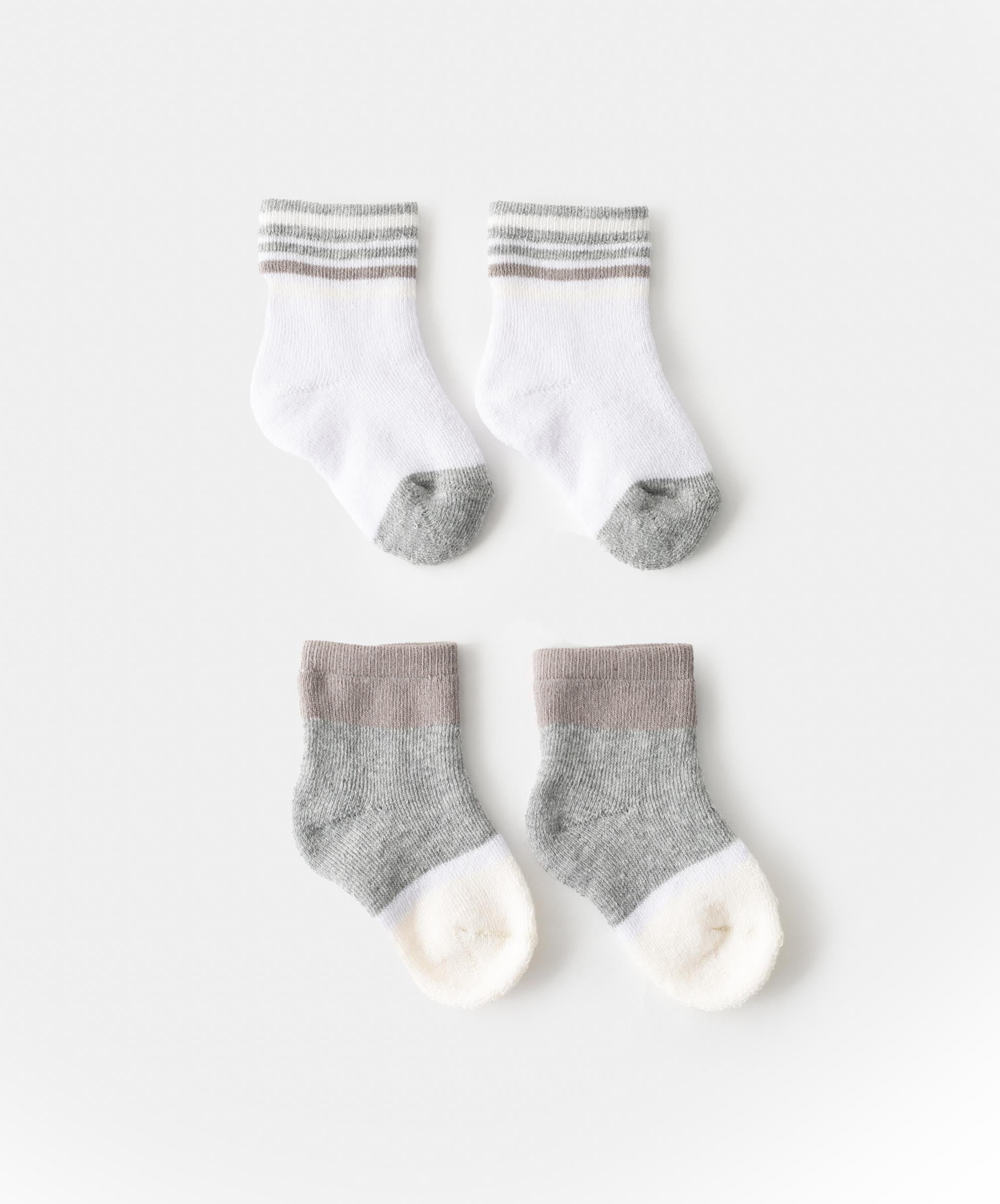 Medias De Algodón Para Bebé Recién Nacido - Pack De 2 Pares, Tallas 6-18 Meses, Made In Italy, Suaves Y Transpirables