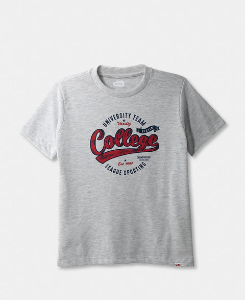 Camiseta Manga Corta Para Niño En Tela Suave Color Gris
