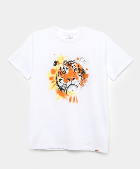 Camiseta Manga Corta Para Niño En Tela Suave Color Blanco