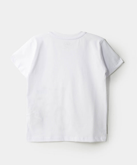 Camiseta Manga Corta Para Bebe Niño En Tela Suave Color Blanco