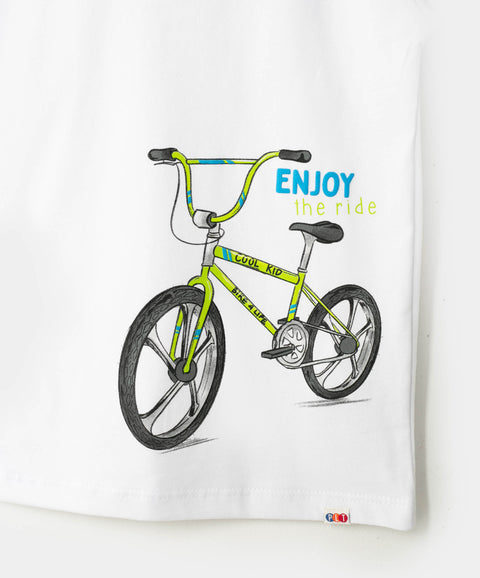 Camiseta Manga Corta Para Bebe Niño En Tela Suave Color Blanco