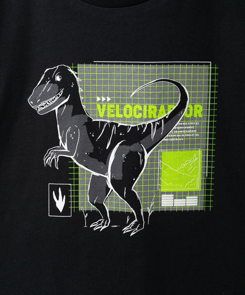 Camiseta Manga Corta Para Bebe Niño En Tela Suave Color Negro