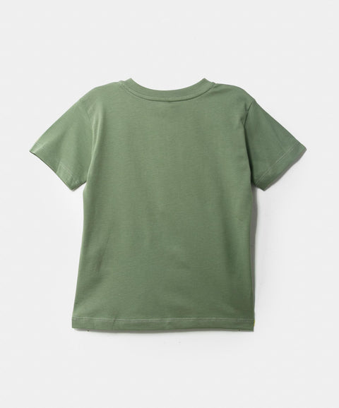 Camiseta Manga Corta Para Bebe Niño En Tela Suave Color Verde