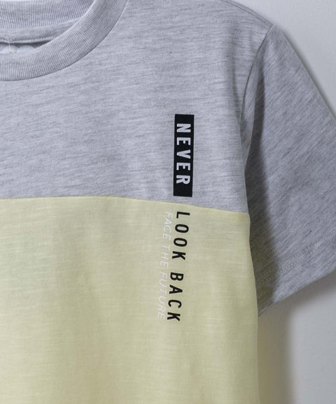 Camiseta Manga Corta Para Niño En Tela Suave Color Amarillo