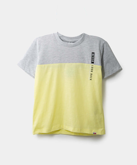 Camiseta Manga Corta Para Niño En Tela Suave Color Amarillo