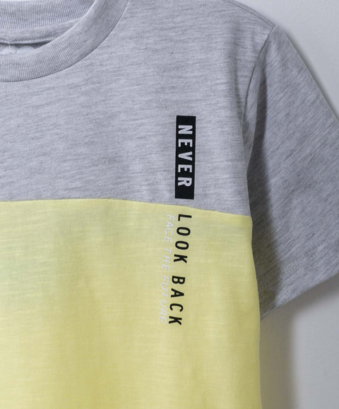Camiseta Manga Corta Para Niño En Tela Suave Color Amarillo