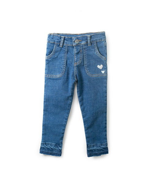 Jean Para Bebé Niña En Denim Color Índigo