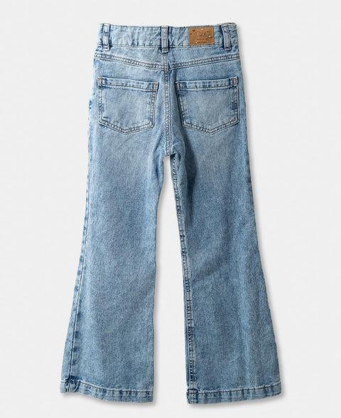 Jean Wide Leg Para Niña En Denim Color Índigo