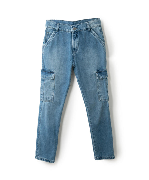 Jean Straight Leg Para Niño En Denim Color Indigo
