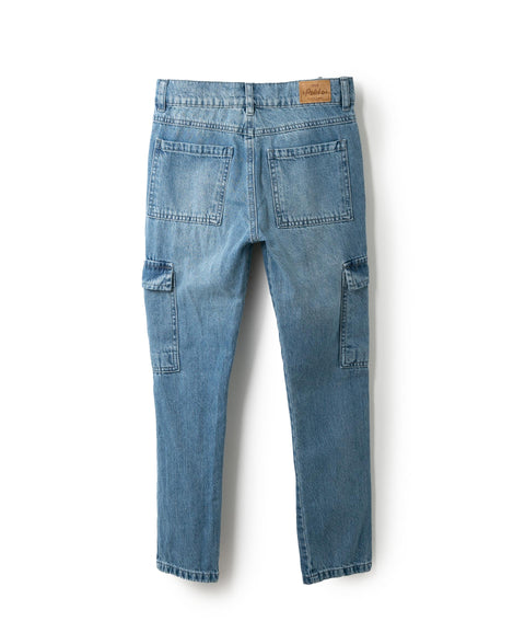 Jean Straight Leg Para Niño En Denim Color Indigo