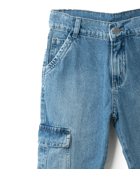 Jean Straight Leg Para Niño En Denim Color Indigo