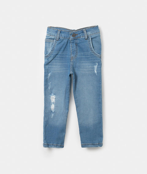 Jean Slim Para Bebé Niña En Denim Color Índigo