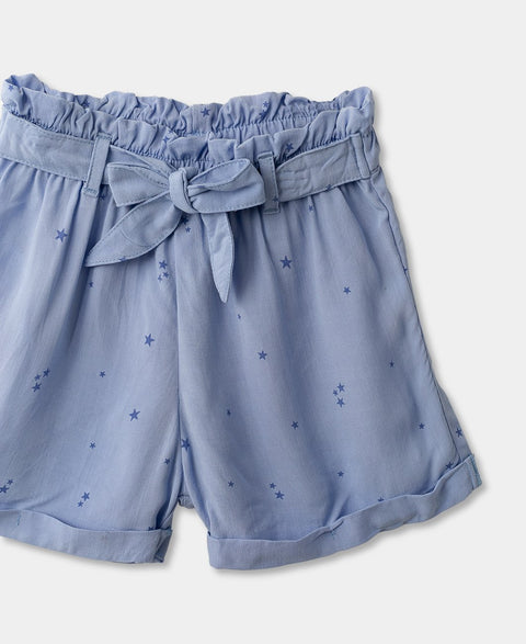 Conjunto Short Y Blusa Para Bebé Niña En Lino Color Hortensia