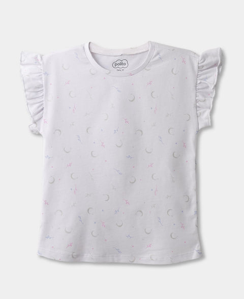 Camiseta Manga Corta Para Bebe Niña En Tela Suave Color Blanco